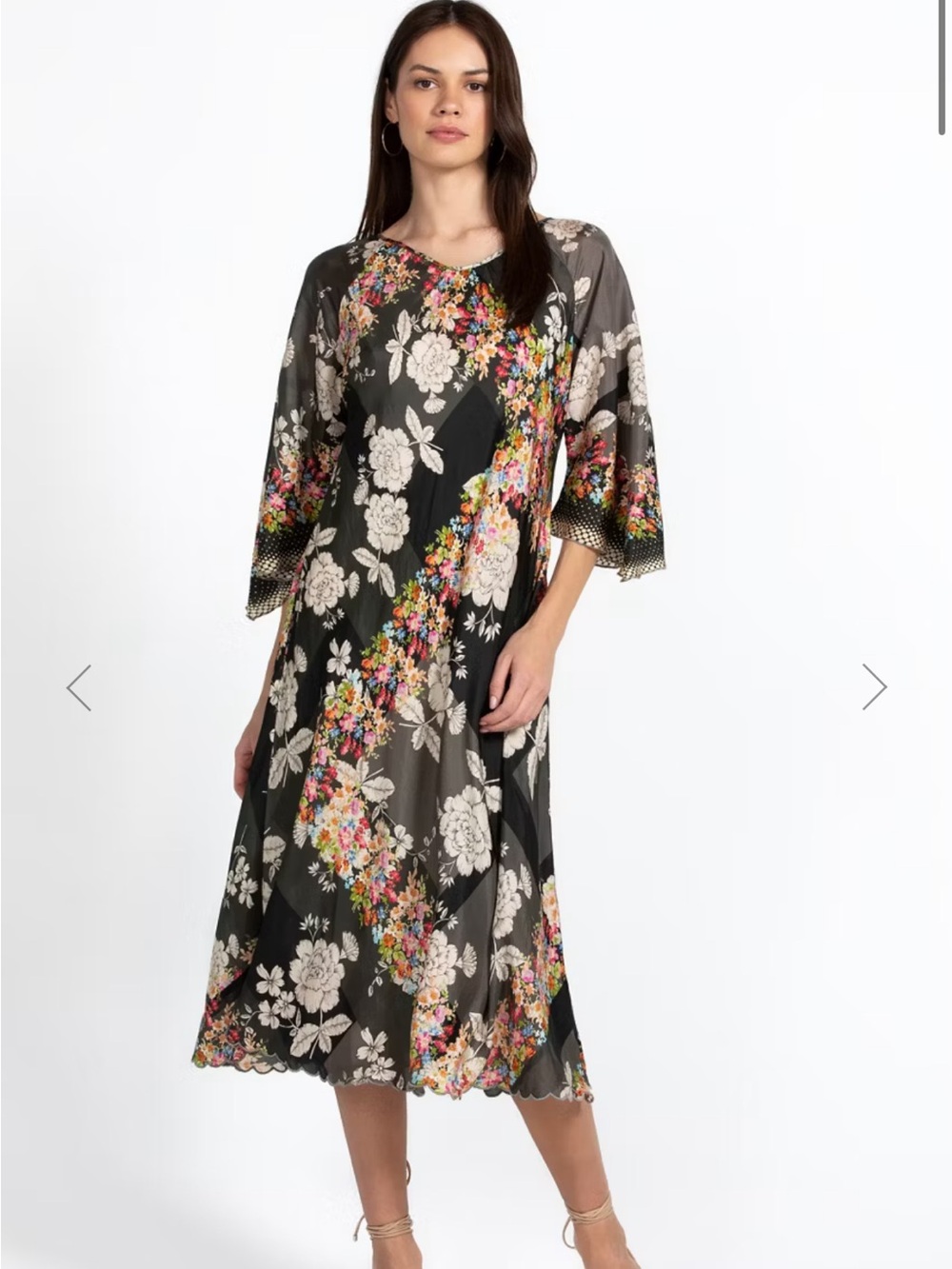 NWT Johnny Was Redland Raluca boho floral Silk Dress size L